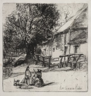 Kew Side. Francis Seymour Haden (British, 1818-1910). Etching