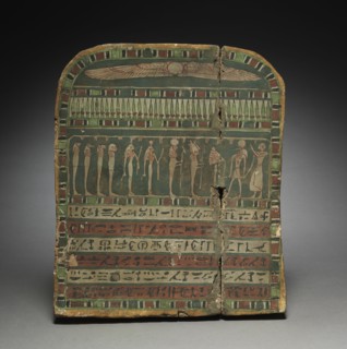 Tomb Stele of Nesptah, 664-525 BC. Egypt, Late Period, Dynasty 26. Painted wood; overall: 34 x 28.5