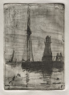 River Pier, 1878. Otto H. Bacher (American, 1856-1909). Etching