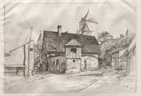 Worth:  A Lane, 1879. Otto H. Bacher (American, 1856-1909). Etching