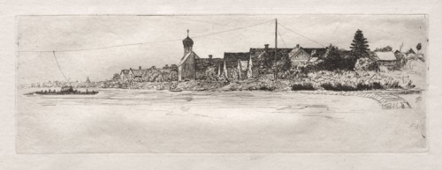 Ferry at Schwabel Weiss, 1879. Otto H. Bacher (American, 1856-1909). Etching