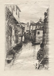 Canal in Venice, 1880. Otto H. Bacher (American, 1856-1909). Etching