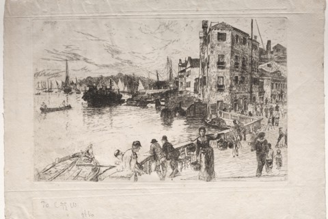 Castello Quarter, Riva, 1880. Otto H. Bacher (American, 1856-1909). Etching