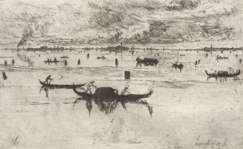 Looking toward the Salute, Venice, 1880. Otto H. Bacher (American, 1856-1909). Etching