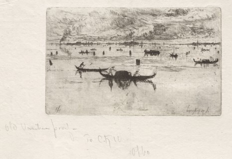 Looking toward the Salute, Venice, 1880. Otto H. Bacher (American, 1856-1909). Etching