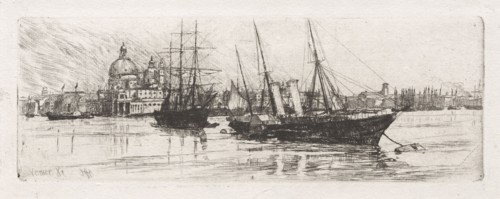 Two Boats, Venice, 1880. Otto H. Bacher (American, 1856-1909). Etching