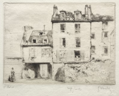 La rue Lacépède:  le cour de l'Aciereur  Cottens. Gustave Leheutre (French, 1861-1932). Etching