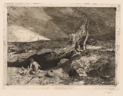Anachorète. Mariano Fortuny y Carbó (Spanish, 1838-1874). Etching