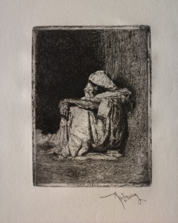 Marocain assis. Mariano Fortuny y Carbó (Spanish, 1838-1874). Etching