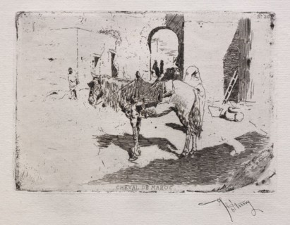 Cheval du Maroc. Mariano Fortuny y Carbó (Spanish, 1838-1874). Etching