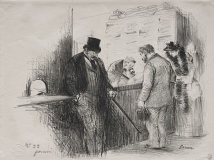 Chez l'Huissler. Jean Louis Forain (French, 1852-1931). Lithograph