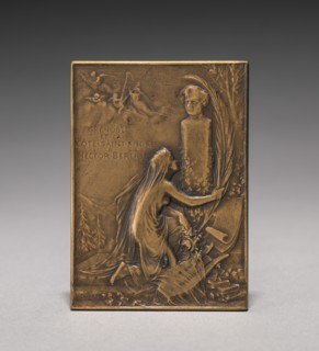 Medallion (reverse), 1903. Jules Dupré (French, 1811-1889). Bronze; overall: 7.7 x 4.8 cm (3 1/16 x