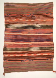 Banded Wearing Blanket (diyugi), c. 1880-1890. America, Native North American, Southwest, Navajo or