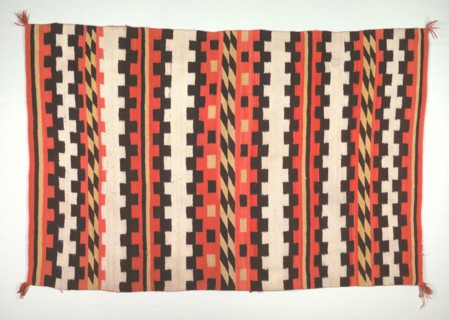 Rug (banded pound blanket style), c. 1895-1910. America, Native North American, Southwest, Navajo,