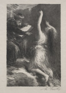 Parsival, Act II:  Evocation of Kundry. Henri Fantin-Latour (French, 1836-1904). Lithograph