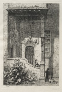 Maison dite de la Reine Blanche, Rue St. Hippolyte. Alfred Alexandre Delauney (French, 1830-1894).