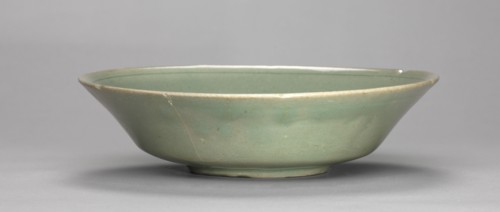 Flat Bowl, 1100s-1200s. Korea, Goryeo period (936-1392). Pottery; diameter: 18.3 cm (7 3/16 in.);