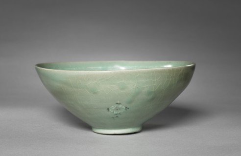 Bowl with Inlaid Chrysanthemum and Peony Design, 918-1392. Korea, Goryeo period (918-1392).
