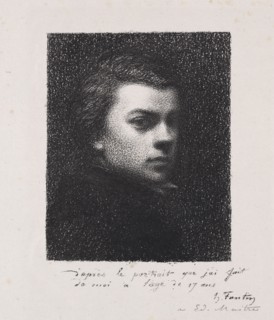 The Artist at 17 Years, 1892. Henri Fantin-Latour (French, 1836-1904). Lithograph