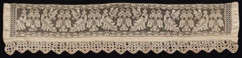 Border with Crowned and Double-Headed Birds, 18th-19th century. Russia, 18th-19th century. Needle