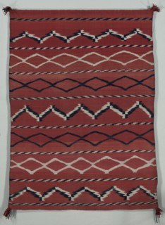 Blanket/ Sarape (banded style), late 1800s. America, Native North American, Southwest, Navajo,