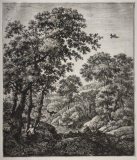 Elijah Fed by the Ravens. Anthonie Waterloo (Dutch, 1609/10-1690). Etching