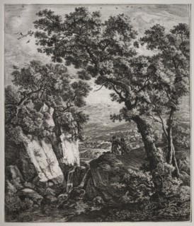 Tobias and the Angel. Anthonie Waterloo (Dutch, 1609/10-1690). Etching