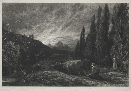 The Early Plowman. Samuel Palmer (British, 1805-1881). Etching
