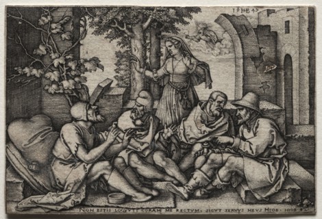 Job and His Friends. Hans Sebald Beham (German, 1500-1550). Engraving