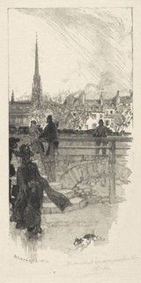 Quai des Grands Augustins, Paris. Auguste Louis Lepère (French, 1849-1918). Wood engraving