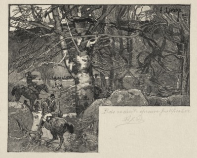 Une Chasse au Mont Gérard. Auguste Louis Lepère (French, 1849-1918). Wood engraving