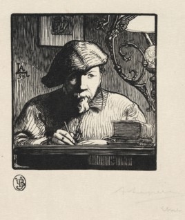 Self-Portrait, 1895. Auguste Louis Lepère (French, 1849-1918). Wood engraving
