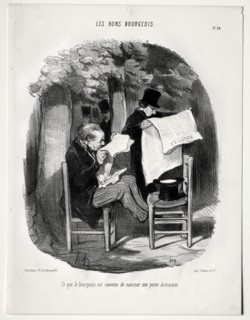 published in le Charivari (30 August 1846): The Good Bourgeois, plate 14: What the bourgeois