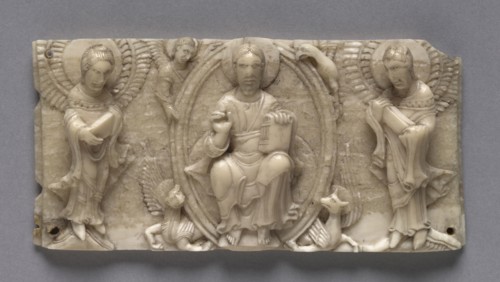 Plaque from a Portable Altar Showing Christ and the Apostles, 1050-1100. Germany, Lower Rhine