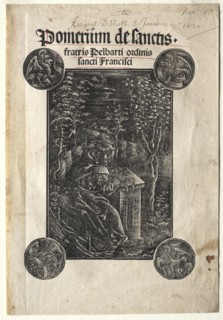 Pelbart of Temesvar Studying in a Garden, 1620. Johann Otmar(?). Woodcut
