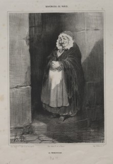 Bohemians of Paris, plate 15: The Pedestrain (or The Large Sick Woman), 1841. Honoré Daumier