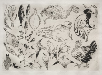 Dinner Service (Rousseau service): Ducks, fish, etc. (no. 12), 1866. Félix Bracquemond (French,