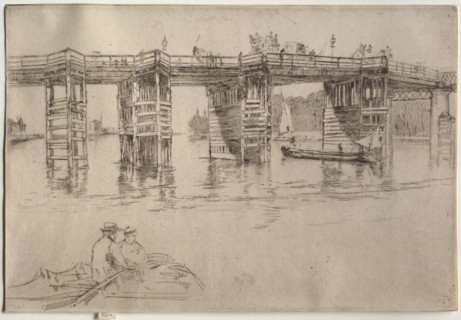 Old Putney Bridge, 1879. James McNeill Whistler (American, 1834-1903). Etching