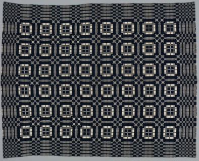 Coverlet, 19th century. America, 19th century. Wool and cotton; double cloth; average: 223.5 x 181