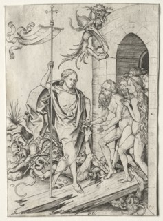 Passion of Jesus Christ:  The Descent into Limbo, 1400s. Master AG (German). Engraving; sheet: 14.7