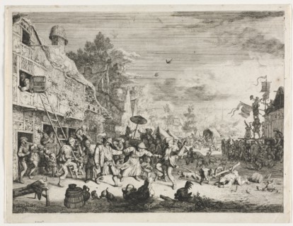 Village Fête. Cornelis Dusart (Dutch, 1660-1704). Etching