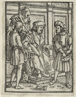 The Dance of Death:  The Canon or Prebendary; The Judge. Hans Holbein (German, 1497/98-1543).
