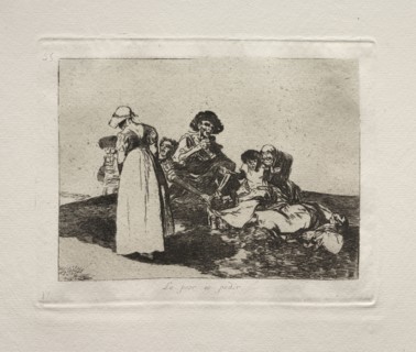 The Horrors of War:  The Worst is to Beg. Francisco de Goya (Spanish, 1746-1828). Etching