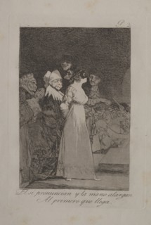 Caprichos:  They Say, "Yes" and Give Their Hand to the First Comer.. Francisco de Goya (Spanish,