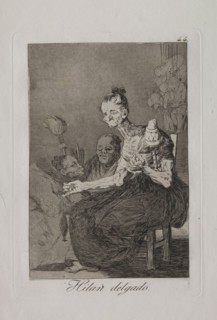 Caprichos:  They Spin Finely. Francisco de Goya (Spanish, 1746-1828). Etching and aquatint
