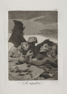 Caprichos:  They Spruce Themselves Up. Francisco de Goya (Spanish, 1746-1828). Etching and aquatint