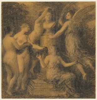 Homage à Rossini, c. 1890/1904. Henri Fantin-Latour (French, 1836-1904). Black chalk (or