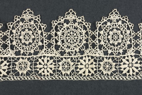 Needlepoint (Reticella) Lace Insertion and Edging, second half of 16th century. Italy, Genoa,