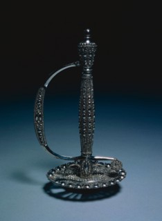 Hilt from a Court Sword, c. 1790-1800. England, late 18th Century. Polished steel, pierced and
