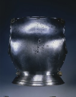Backplate, c.1510-1530. Germany, 16th century. Steel with black paint, leather straps; overall: 38
